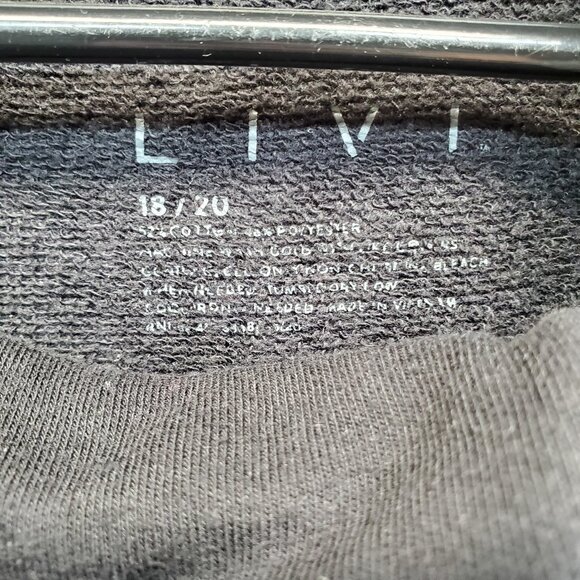 Livi Zip Up Hi Neck Black  Pullover Sweater Long Sleeve Size 18/20 Plus - Picture 3 of 7